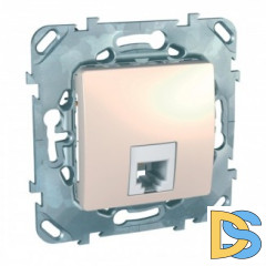 Розетка телефонная 1-ая 4 контакта, RJ-11, Бежевый, серия Unica, Schneider Electric