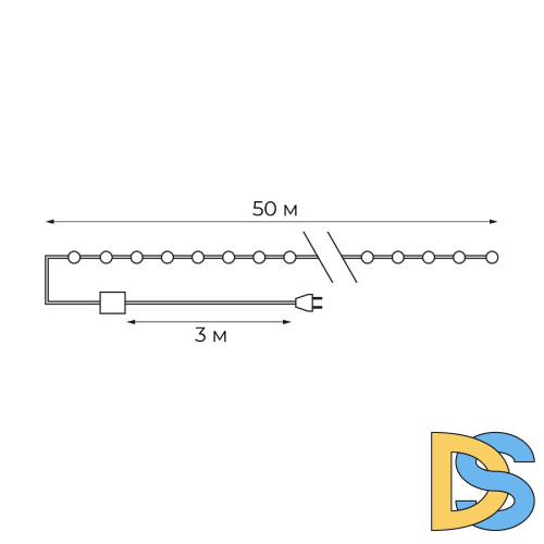 Гирлянда Роса Uniel ULD-S5000-500/DGA WARM WHITE IP20 DEW UL-00012086