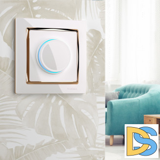 Рамка на 1 пост (белый/золото) W0011933