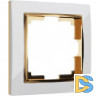 Рамка на 1 пост (белый/золото) W0011933