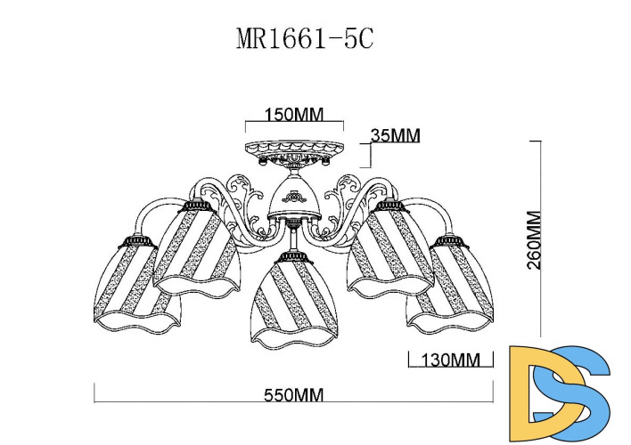 Потолочная люстра MyFar Nicole MR1661-5C