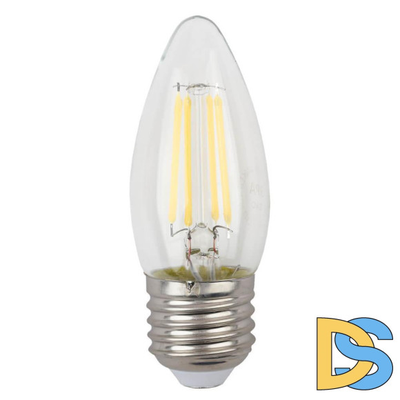 Лампа светодиодная филаментная ЭРА E27 5W 4000K прозрачная F-LED B35-5W-840-E27 Б0027934