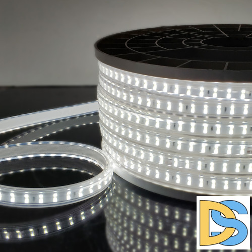 Светодиодная лента Elektrostandard 220V 18W 180Led 2835 IP65, холодный белый, 50 м, двухрядная 4690389170041