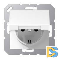 Розетка 2K+З с крышкой Jung EP1420KLWW