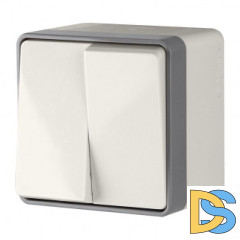 Выключатель двухклавишный влагозащищенный Gallant (слоновая кость) WL15-03-02