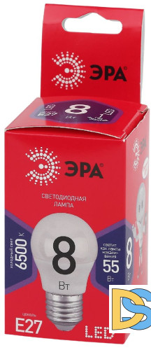Лампа светодиодная Эра E27 8W 6500K LED P45-8W-865-E27 R Б0045359