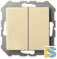 Выключатель Epsilon 2кл. с LED подсветкой слоновая кость