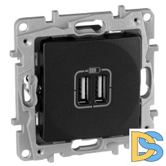 Розетка 2хUSB Legrand Etika антрацит 672694