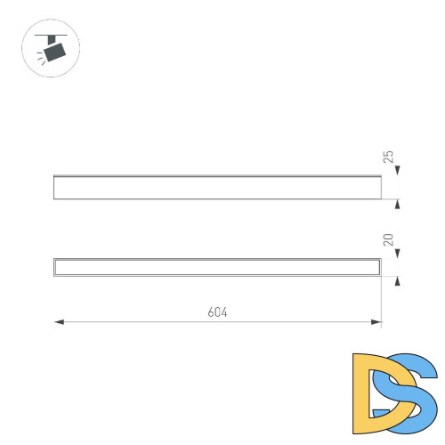 Трековый магнитный светильник Arlight MAG-FLAT-25-L600-18W Warm3000 050058