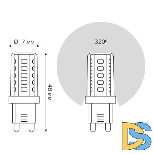Лампа светодиодная Gauss G9 3,5W 3000К прозрачная 107009105
