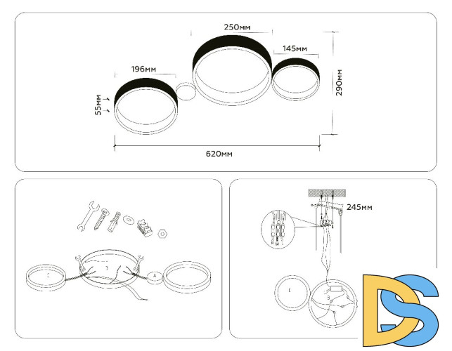 Потолочная люстра Ambrella Light Comfort LineTech FL4812
