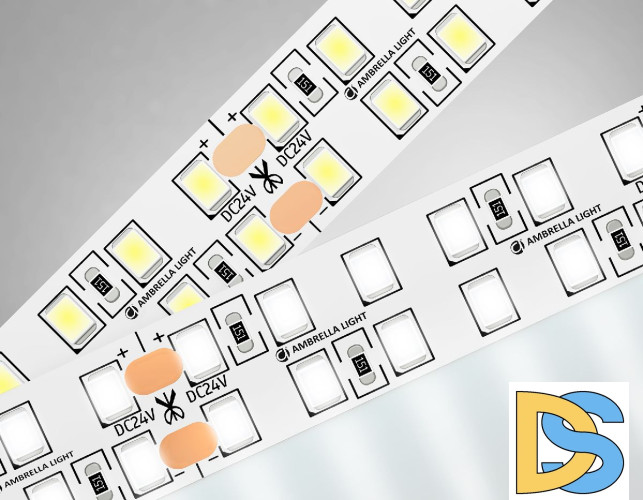 Светодиодная лента двухрядная Ambrella Light LED Strip 24В 2835 24Вт/м 4500K 5м IP20 GS3702