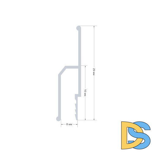 Алюминиевый профиль для натяжного потолка Apeyron 08-61