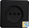 Розетка накладная одинарная без заземления черная Vesta-Electric Mega Black