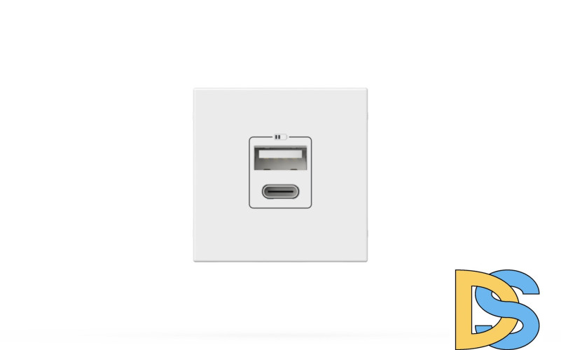 Розетка зарядного устройства Type A+C с заземлением 5V 2,4A ELBI Moda Vox 611-040232-335