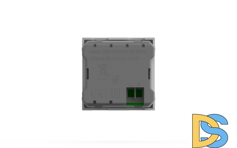 Розетка зарядного устройства Type A+C с заземлением 5V 2,4A ELBI Moda Vox 611-040232-335
