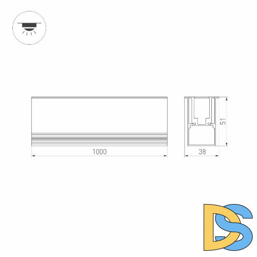 Грунтовый линейный светильник Arlight ART-LUMILINE-3351-1000-24W Warm3000 027994(1)