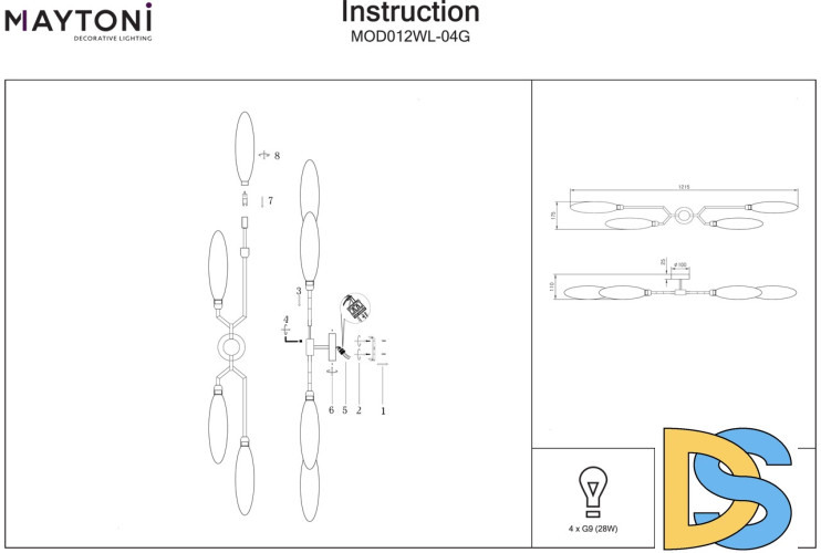 Бра Maytoni Ventura MOD012WL-04G
