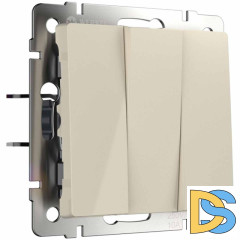 Выключатель Werkel трехклавишный слоновая кость W1130003 4690389155666