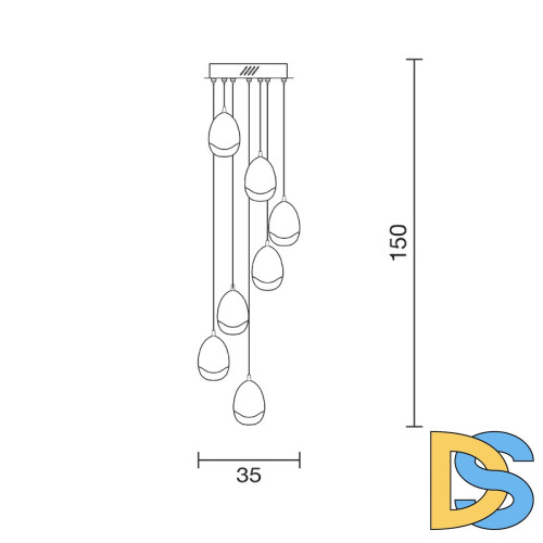 Подвесная люстра DeLight Collection Terrene MD13003023-7A chrome