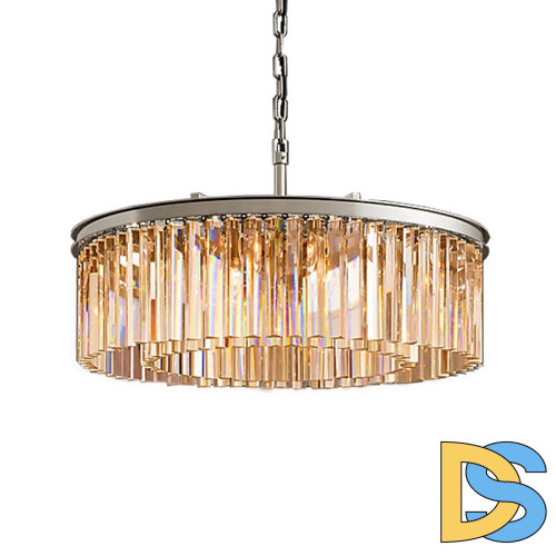 Подвесная люстра Delight Collection 1920s Odeon KR0387P-10B chrome/amber