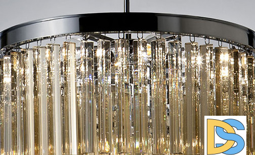 Подвесная люстра Delight Collection 1920s Odeon KR0387P-10B chrome/amber