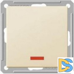 Выключатель 2-полюсный 1-клавишный с индикацией 16А, Бежевый, серия Wessen 59, Schneider Electric