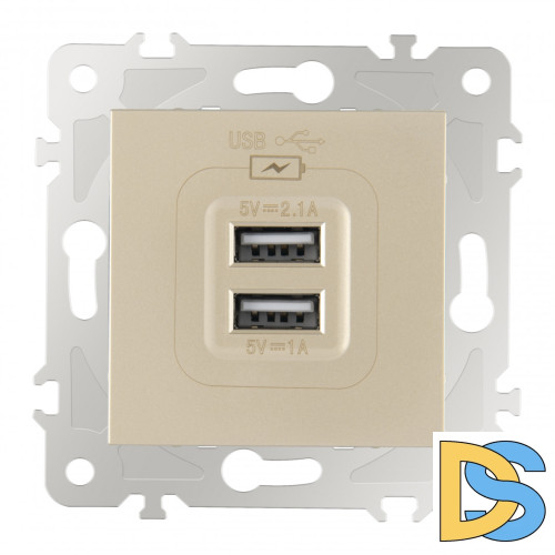 Розетка USB 2.1А+1А Arte Milano 203.46-1.shampan