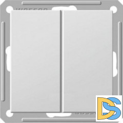 Выключатель 2-клавишный проходной (с двух мест), Матовый хром, серия Wessen 59, Schneider Electric