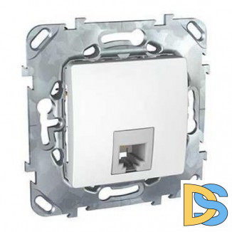 Розетка телефонная 1-ая 4 контакта, RJ-11, Белый, серия Unica, Schneider Electric
