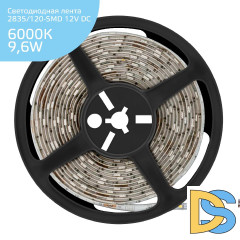 Светодиодная лента Gauss 9,6W/m 120LED/m 2835SMD холодный белый 5M 355000310