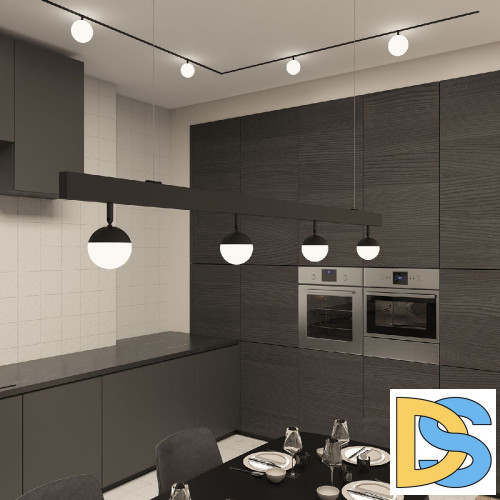 Трековый однофазный светильник Denkirs Smart Moon DK8055-BK