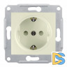 Розетка 1-ая электрическая, с заземлением и защитными шторками, Бежевый, серия Sedna, Schneider Electric