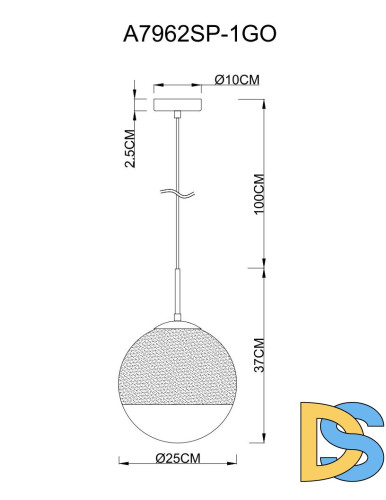 Подвесной светильник Arte Lamp Jupiter Gold A7962SP-1GO