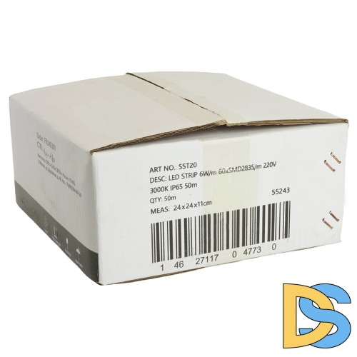 Светодиодная лента Saffit SST20 220В 6Вт/м 3000К 50м IP65 55243