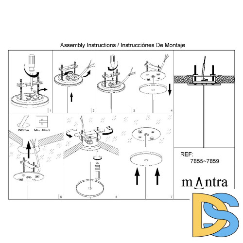 Подвесной светильник Mantra Elsa 8251+7856