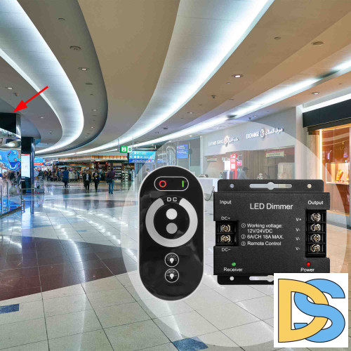 Диммер для светодиодной ленты Apeyron 12/24В 288/576Вт пульт 04-31