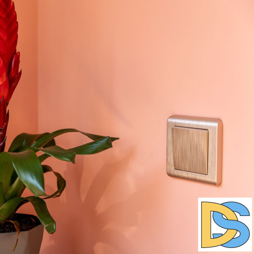 Выключатель одноклавишный Werkel проходной (шампань рифленый) W1112010