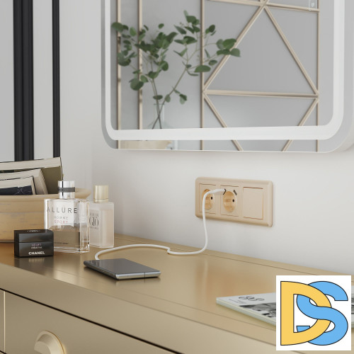 Выключатель одноклавишный Werkel проходной (шампань рифленый) W1112010