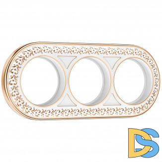 Рамка на 3 поста (белое золото) WL70-frame-03