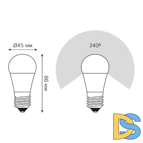 Лампа светодиодная диммируемая Gauss E27 7W 3000K матовая 105102107-D