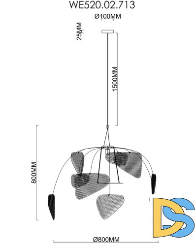 Подвесной светильник Wertmark Palma WE520.02.713