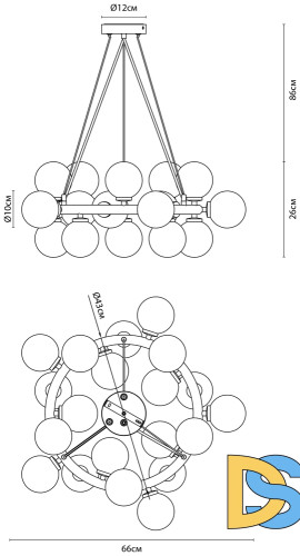 Подвесная люстра Arte Lamp Bolla-piccolo A3988SP-20AB
