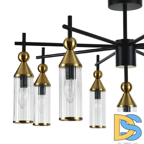 Люстра на штанге Indigo Torazzo 13037/9R Black V000529