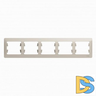 Рамка 5-ая (пятерная), Молочный, серия Glossa, Schneider Electric
