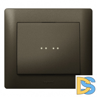 Переключатель 1кл промежуточный с подсветкой Legrand Galea Life - темная бронза