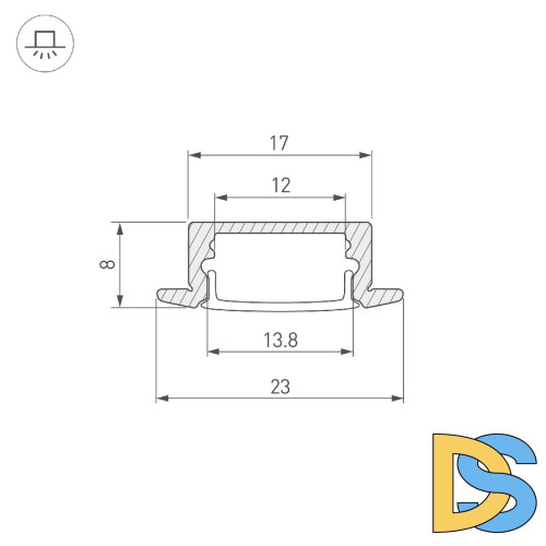 Профиль Arlight LINE-2308-F-2000 ANOD OLIVE GREY 038440