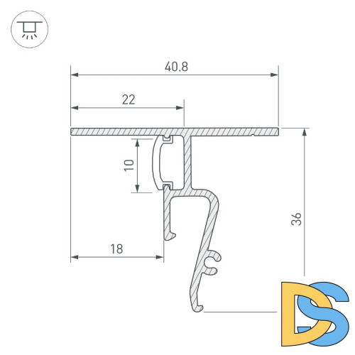 Профиль Arlight STRETCH-SHADOW-CEIL-2000 BLACK (A2-CONTOUR-PRO) 040703