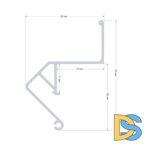 Алюминиевый профиль для натяжного потолка Apeyron 08-62