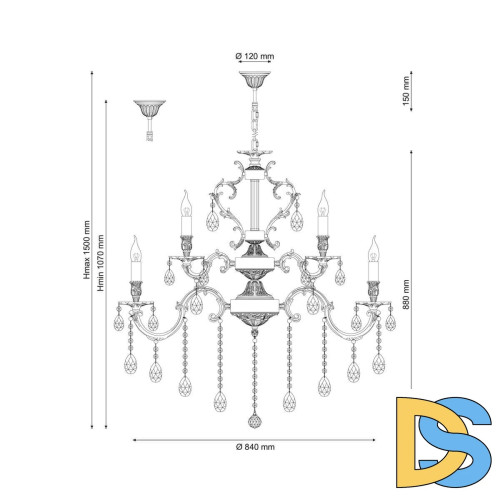 Подвесная люстра Lucia Tucci Barletta 1730.15 Antique
